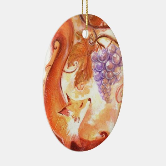 Fox en druiven keramisch ornament (Rechts)