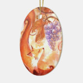Fox en druiven keramisch ornament (Links)
