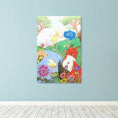Fox en Fairy's op Canvas Afdruk (Insitu (Houten vloer))