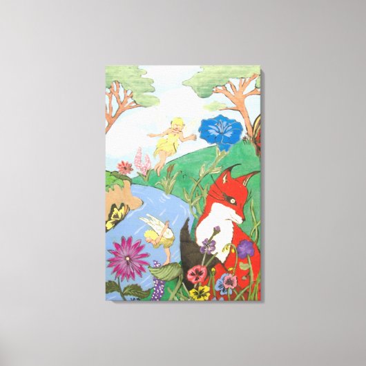 Fox en Fairy's op Canvas Afdruk (Voorkant)
