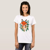 Fox en Flowers T-Shirt (Voorkant volledig)