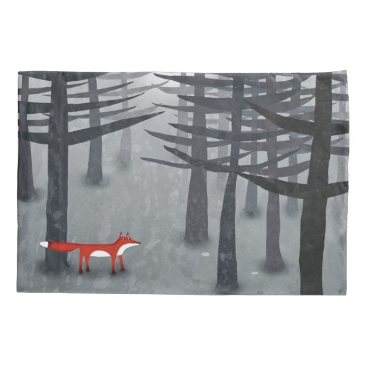 Fox en Forest Grey Kussensloop (Achterkant-Links)
