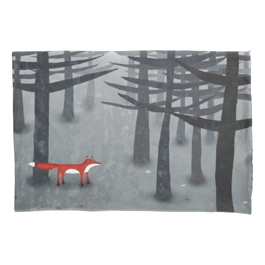 Fox en Forest Grey Kussensloop (Voorkant-Links)
