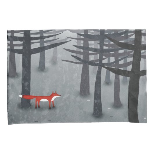 Fox en Forest Grey Kussensloop (Voorkant-Rechts)