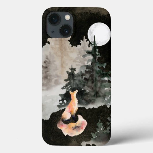 Fox en Full Moon Woodland Case-Mate iPhone Case (Achterkant)