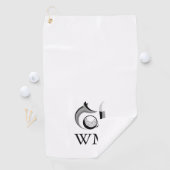 Fox- en Golfbal-gepersonaliseerd monogram Golfhanddoek (Insitu)