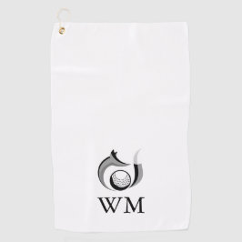 Fox- en Golfbal-gepersonaliseerd monogram Golfhanddoek