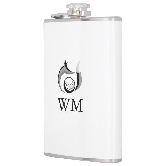 Fox- en Golfbal-gepersonaliseerd monogram Heupfles (Links)