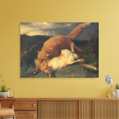 Fox en Hare, 1866 Canvas Afdruk (Insitu (Woonkamer))