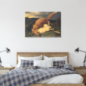 Fox en Hare, 1866 Canvas Afdruk (Insitu (Slaapkamer))
