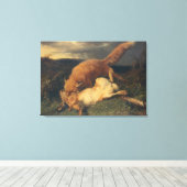 Fox en Hare, 1866 Canvas Afdruk (Insitu (Houten vloer))