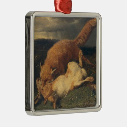 Fox en Hare, 1866 Metalen Ornament (Rechts)