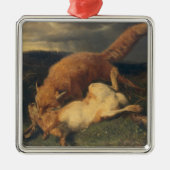 Fox en Hare, 1866 Metalen Ornament (Voorkant)