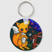 fox - en hare - liefdesverhaal sleutelhanger (Voorkant)