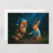 Fox en Hare nemen afscheid in het bos Feestdagenkaart (Voorkant / Achterkant)