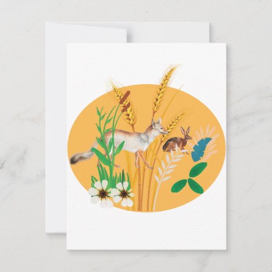 Fox en haring blanco kaart (Voorkant)
