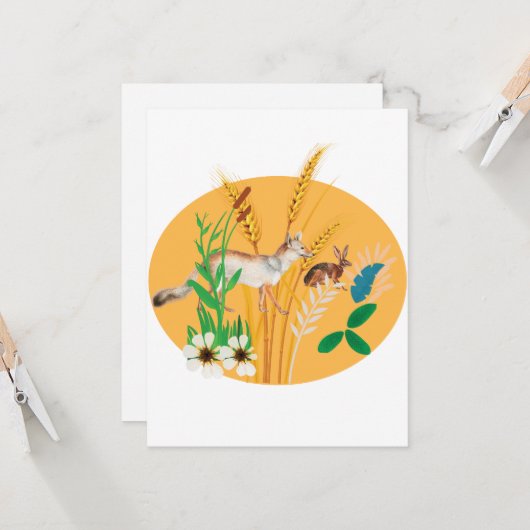 Fox en haring blanco kaart (Voorkant / Achterkant in situ)