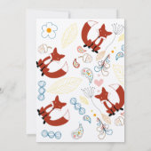 Fox en hart Babymeisje Shower-uitnodigingen Kaart (Achterkant)