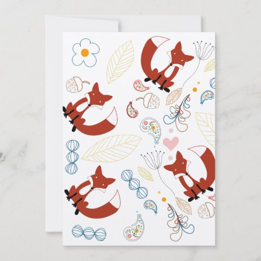 Fox en hart Babymeisje Shower-uitnodigingen Kaart (Achterkant)