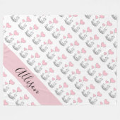 Fox en hart fleece deken (Voorkant (Horizontaal))