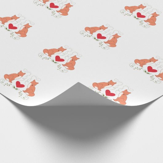 Fox- en hartenpapier — Wappapier — Wit Cadeaupapier (Hoek)