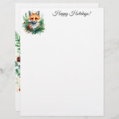 Fox en Holly met rode bessen Briefhoofd (Voorkant / Achterkant)