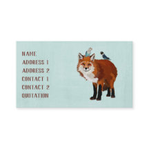 FOX- EN INDIGO BIRDS-Visitekaartje