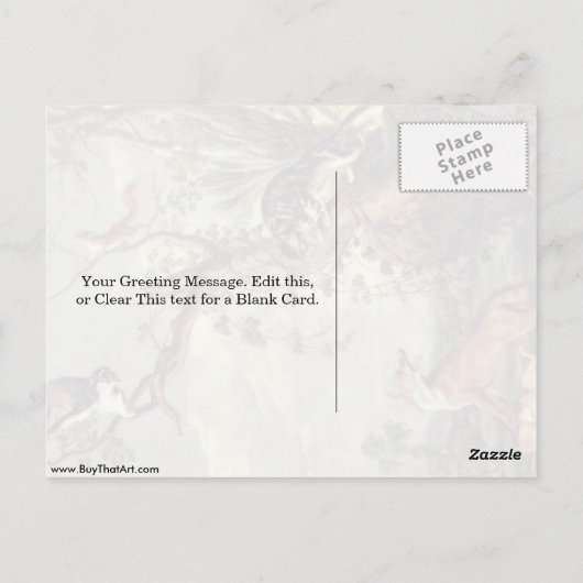 Fox en kat van Frans Snyders Briefkaart (Achterkant)