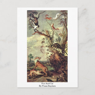 Fox en kat van Frans Snyders Briefkaart