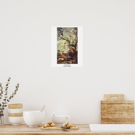 Fox en kat van Frans Snyders Poster (Keuken)