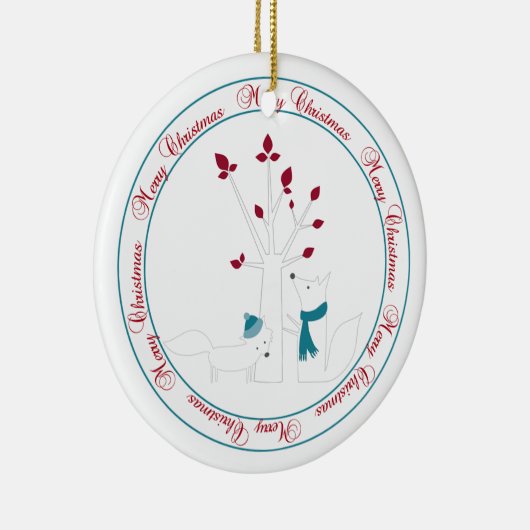 Fox- en kerstboom van ons Huis tot u Keramisch Ornament (Rechts)