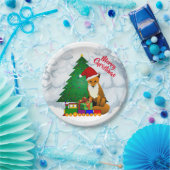 Fox- en kerstboom voor kinderfeestdag papieren bordje (Feest)