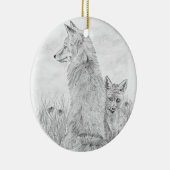 Fox en Kit Keramisch Ornament (Rechts)
