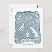 Fox- en kraanblauw briefkaart (Voorkant / Achterkant)