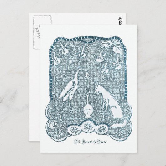 Fox- en kraanblauw briefkaart (Voorkant / Achterkant)