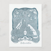 Fox- en kraanblauw briefkaart (Voorkant)