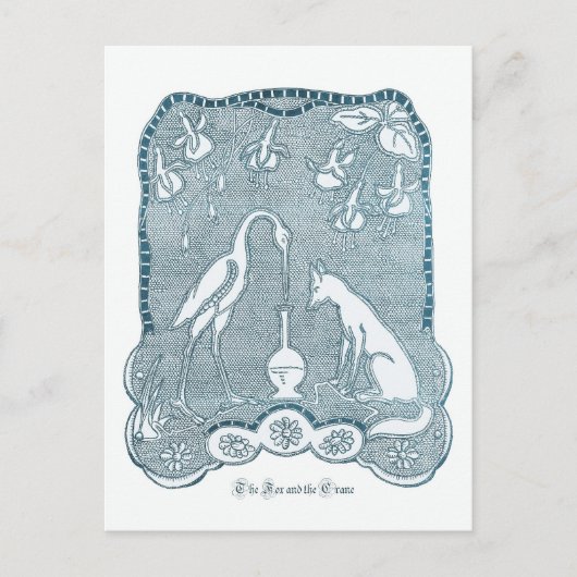 Fox- en kraanblauw briefkaart (Voorkant)