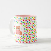 Fox- en meerkleurige feestballonnen op maat tweekleurige koffiemok (Voorkant links)