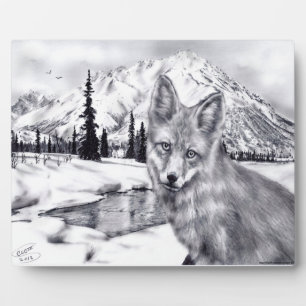 Fox en Mountains Plaque Fotoplaat