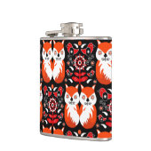 Fox en Natuur Nordic Folk Art Heupfles (Links)