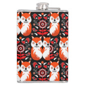 Fox en Natuur Nordic Folk Art Heupfles (Achterkant)