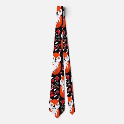 Fox en Natuur Nordic Folk Art Stropdas (Voorkant)
