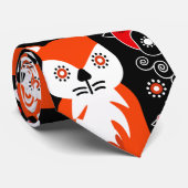 Fox en Natuur Nordic Folk Art Stropdas (Opgerold)
