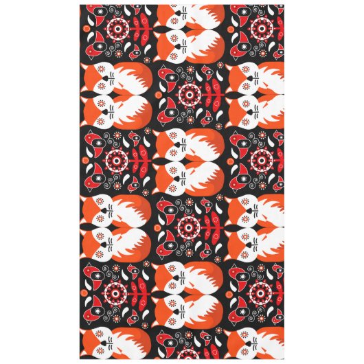 Fox en Natuur Nordic Folk Art Tafelkleed (Voorkant)