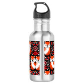 Fox en Natuur Nordic Folk Art Waterfles (Achterkant)