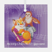 Fox en Owl Glas Ornament (Voorkant)
