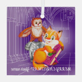 Fox en Owl Glas Ornament (Achterkant)