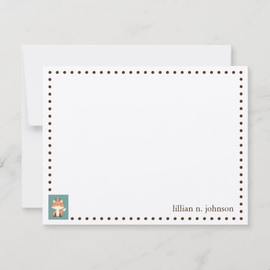 Fox en Owl Persoonlijke briefkaart (Voorkant)