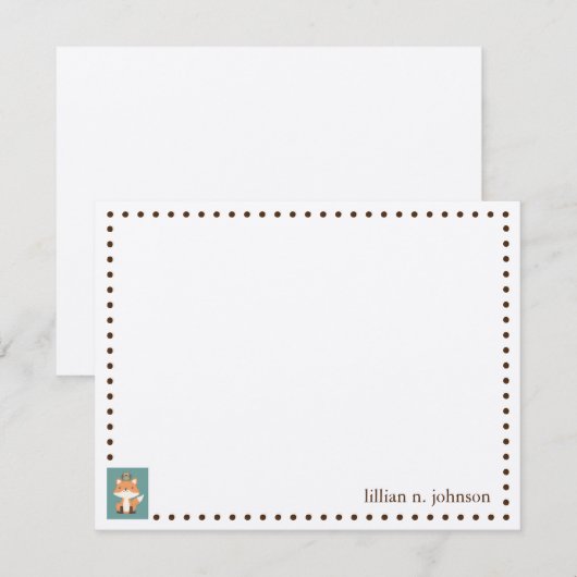 Fox en Owl Persoonlijke briefkaart (Voorkant / Achterkant)