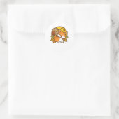 Fox en Owl Ronde Sticker (Tas)
